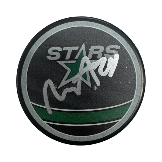 Roope Hintz Autographed Dallas Stars Logo Puck JSA