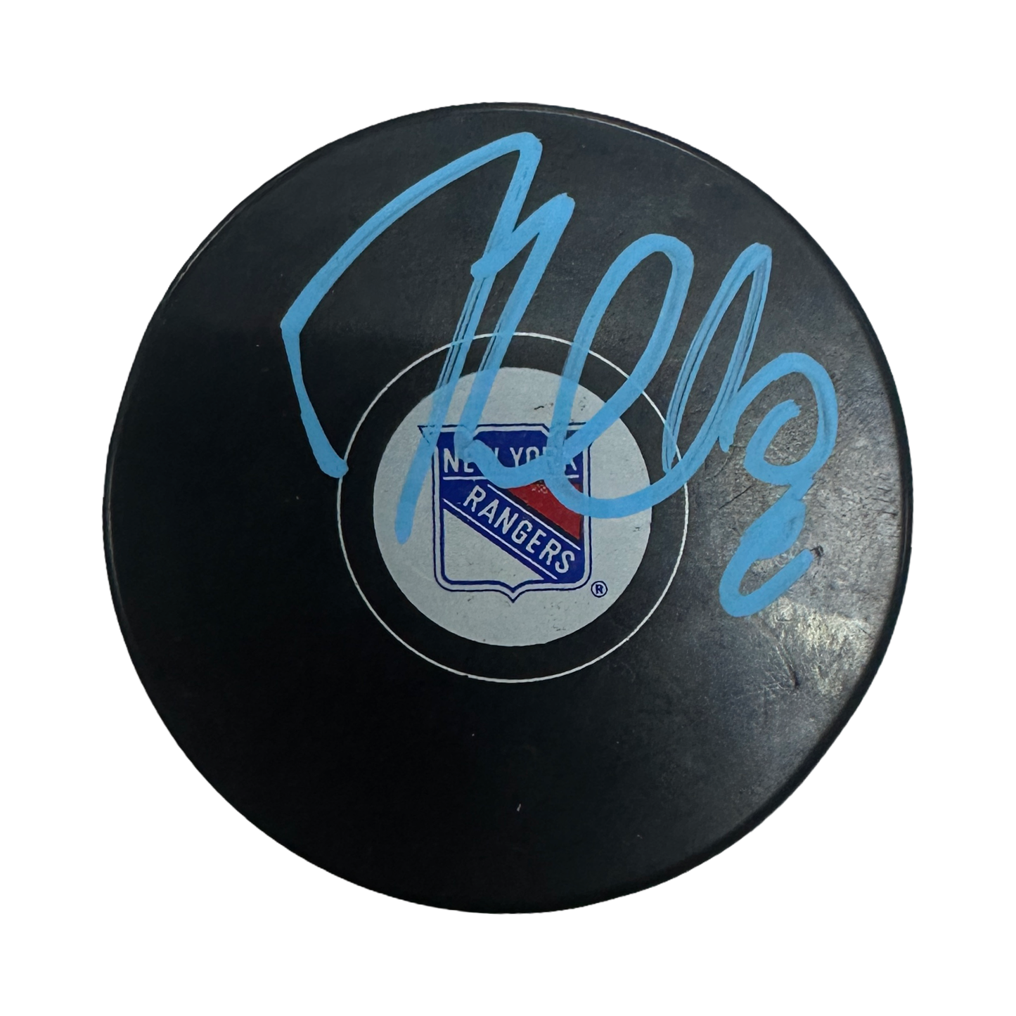 JT Miller Autographed New York Rangers Logo Puck JSA