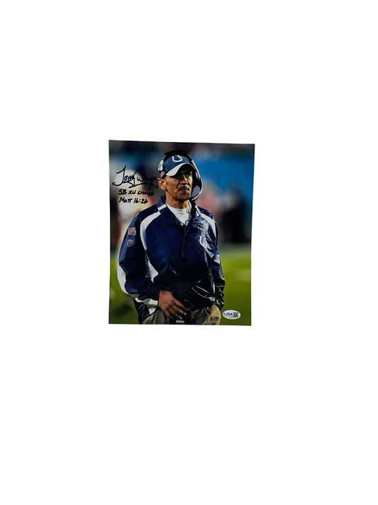Tony Dungy Indianapolis Colts Autographed Inscribed 8x10 JSA