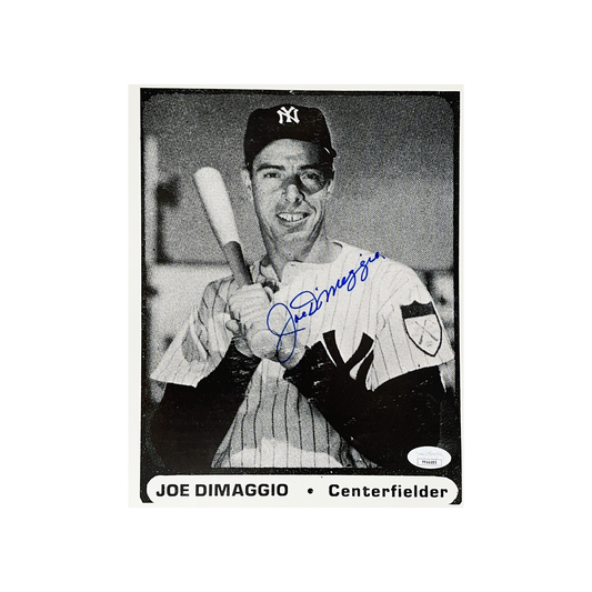 Joe DiMaggio Autographed New York Yankees B&W Holding Bat 8x10 JSA