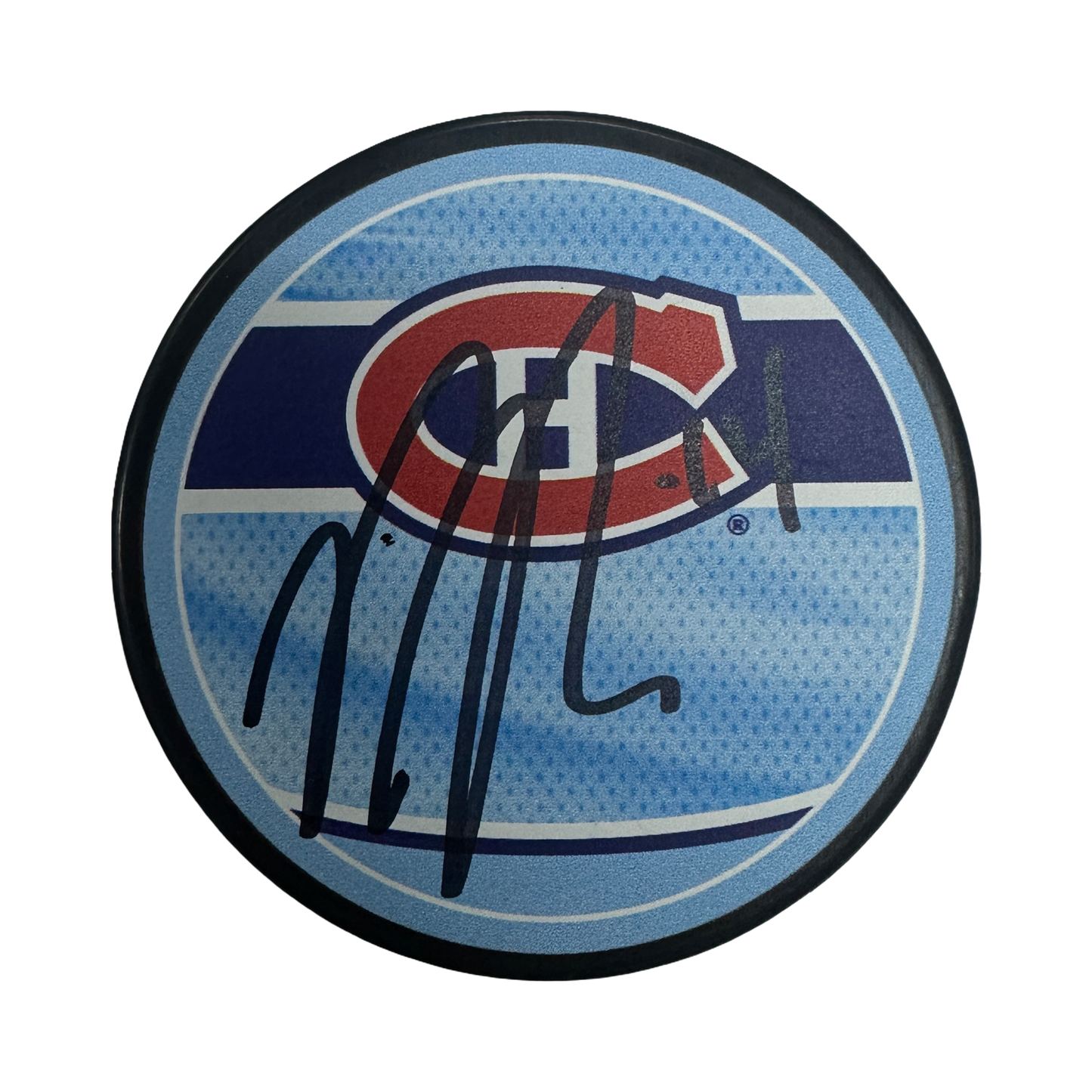 Nick Suzuki Autographed Montreal Canadiens Logo Puck JSA