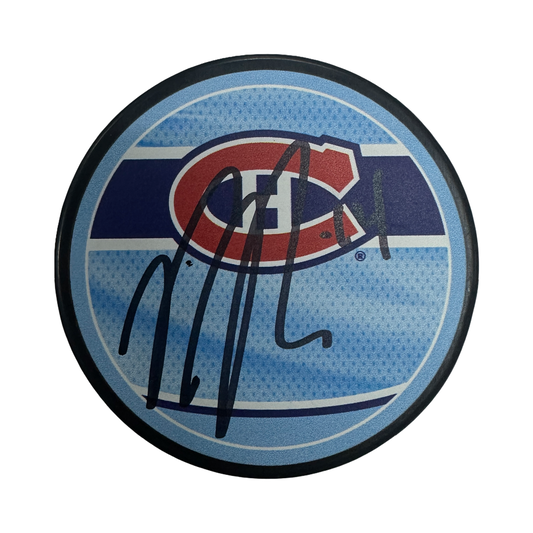Nick Suzuki Autographed Montreal Canadiens Logo Puck JSA