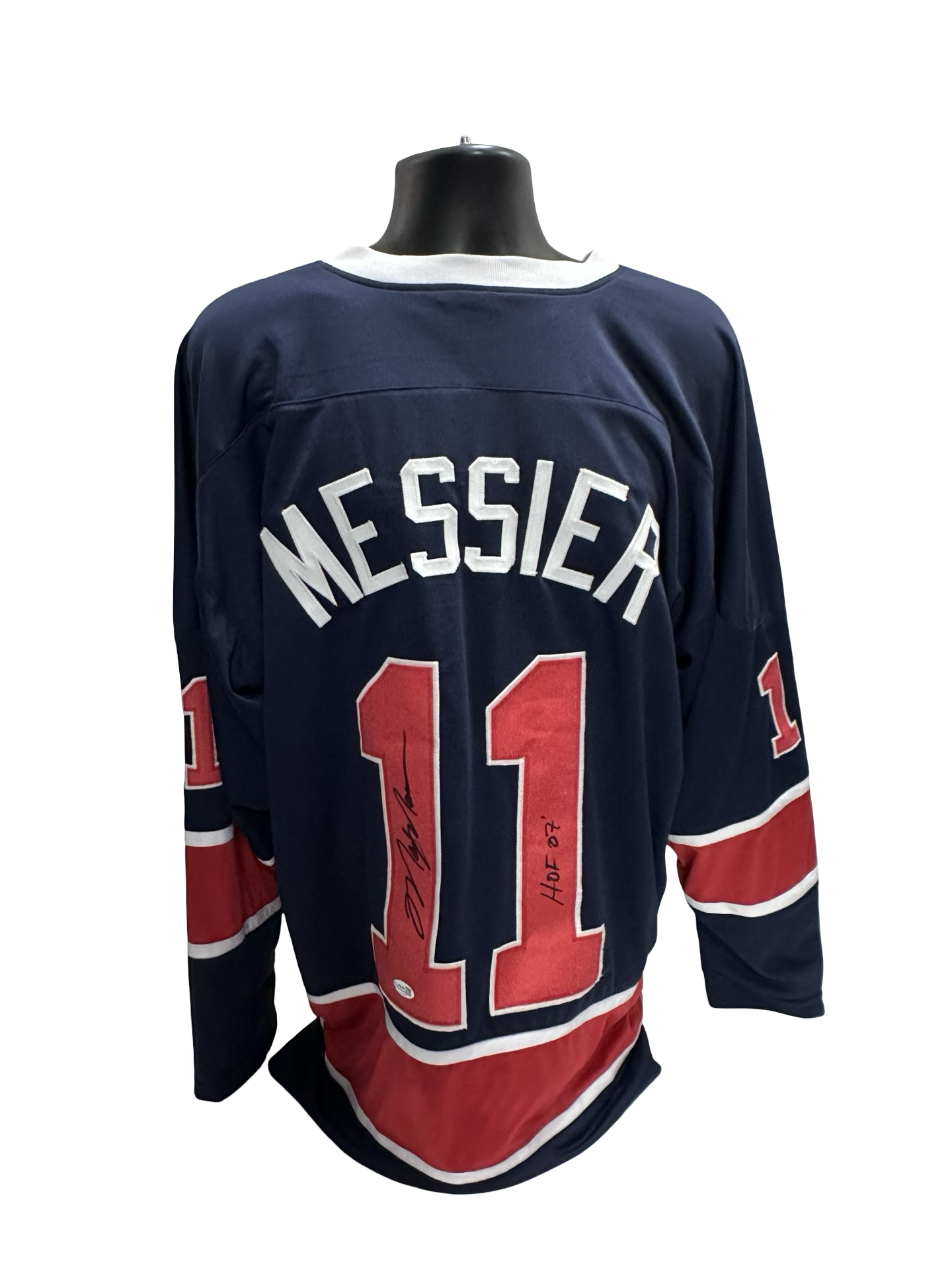 Mark Messier Autographed New York Rangers Navy Jersey JSA