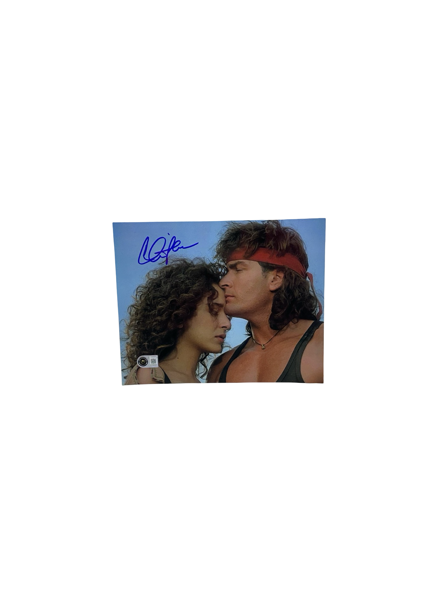 Charlie Sheen Autographed Hot Shots Movie Dual 8x10 Beckett BAS