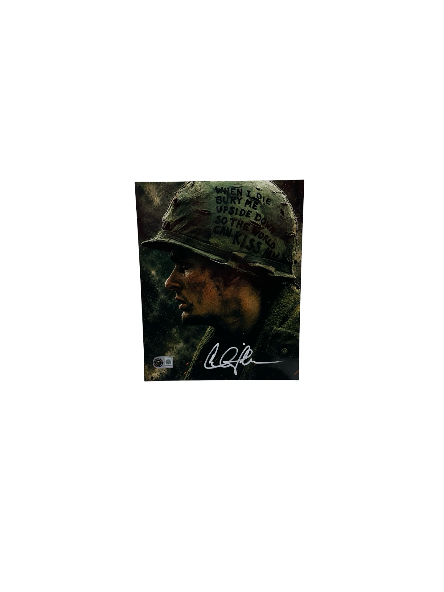 Charlie Sheen Autographed Platoon Movie Photo 8x10 BAS