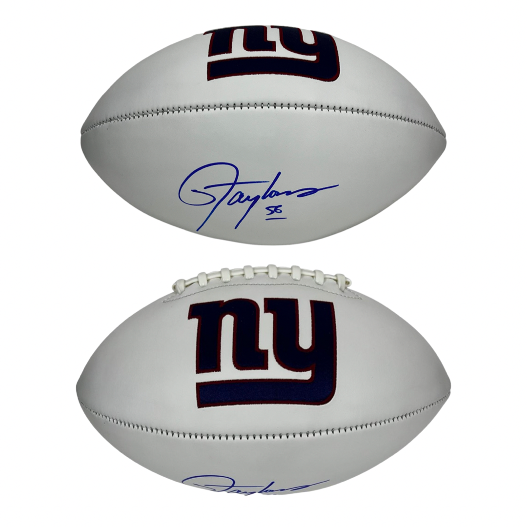 Lawrence Taylor Autographed New York Giants White Panel Football Steiner CX