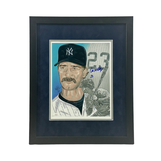 Don Mattingly Autographed New York Yankees Maz Adams Art Print 11x14 JSA - Framed