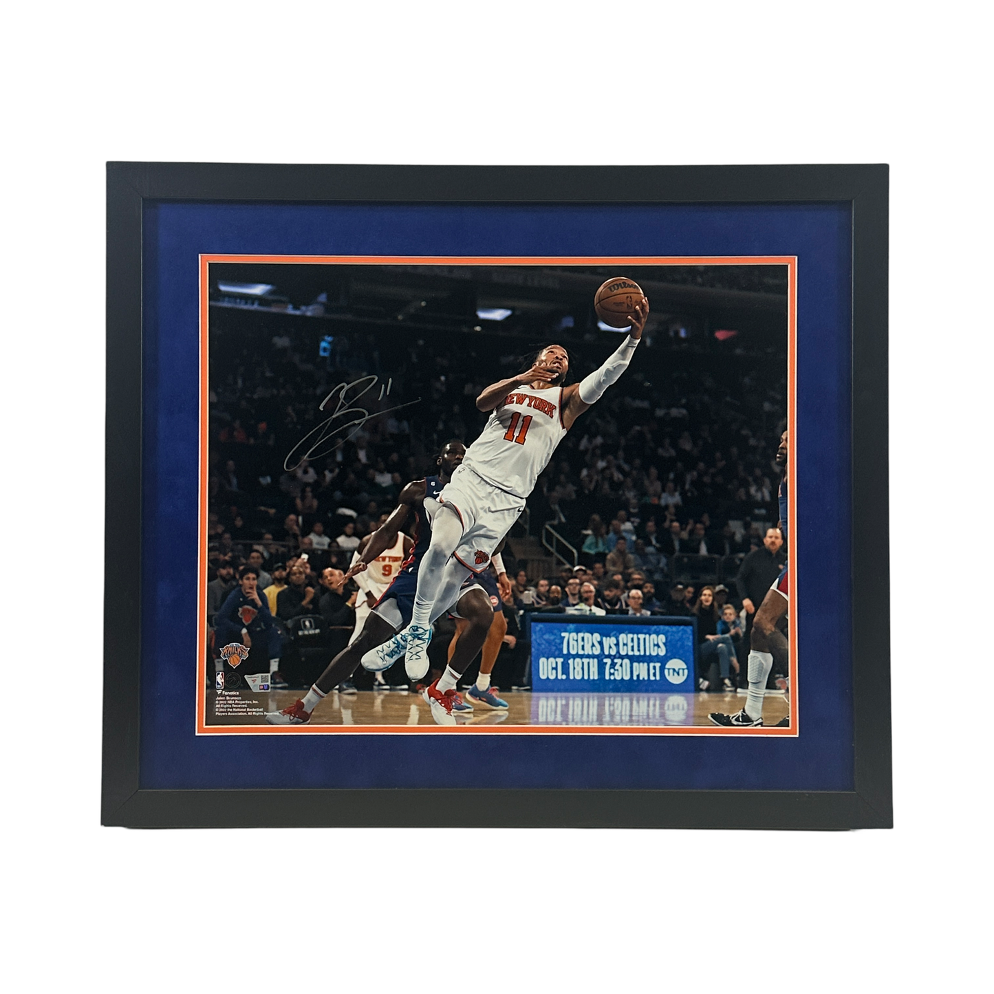Jalen Brunson Autographed New York Knicks Layup 16x20 Fanatics - Framed