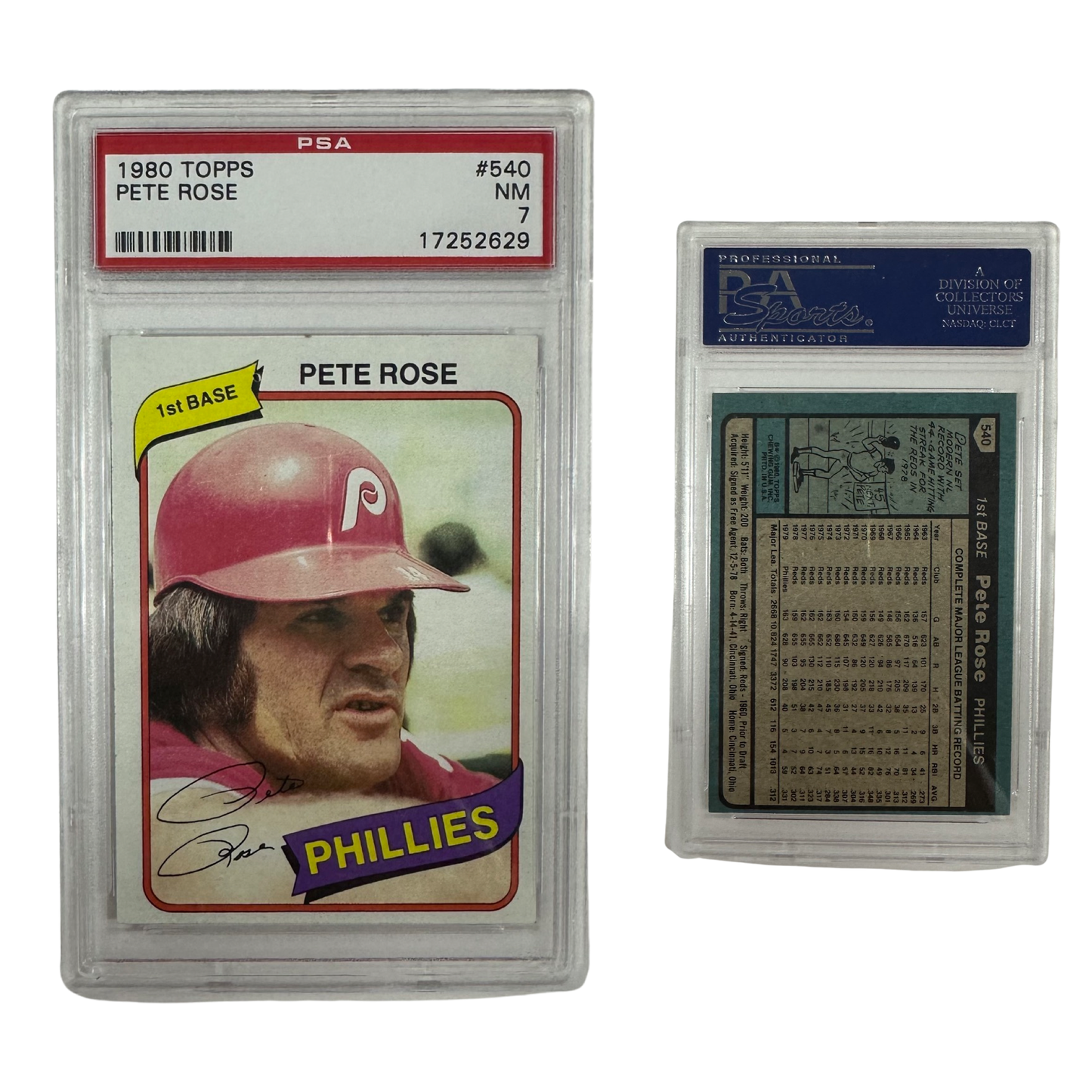 1980 Pete Rose Topps Signature #540 PSA 7 NM