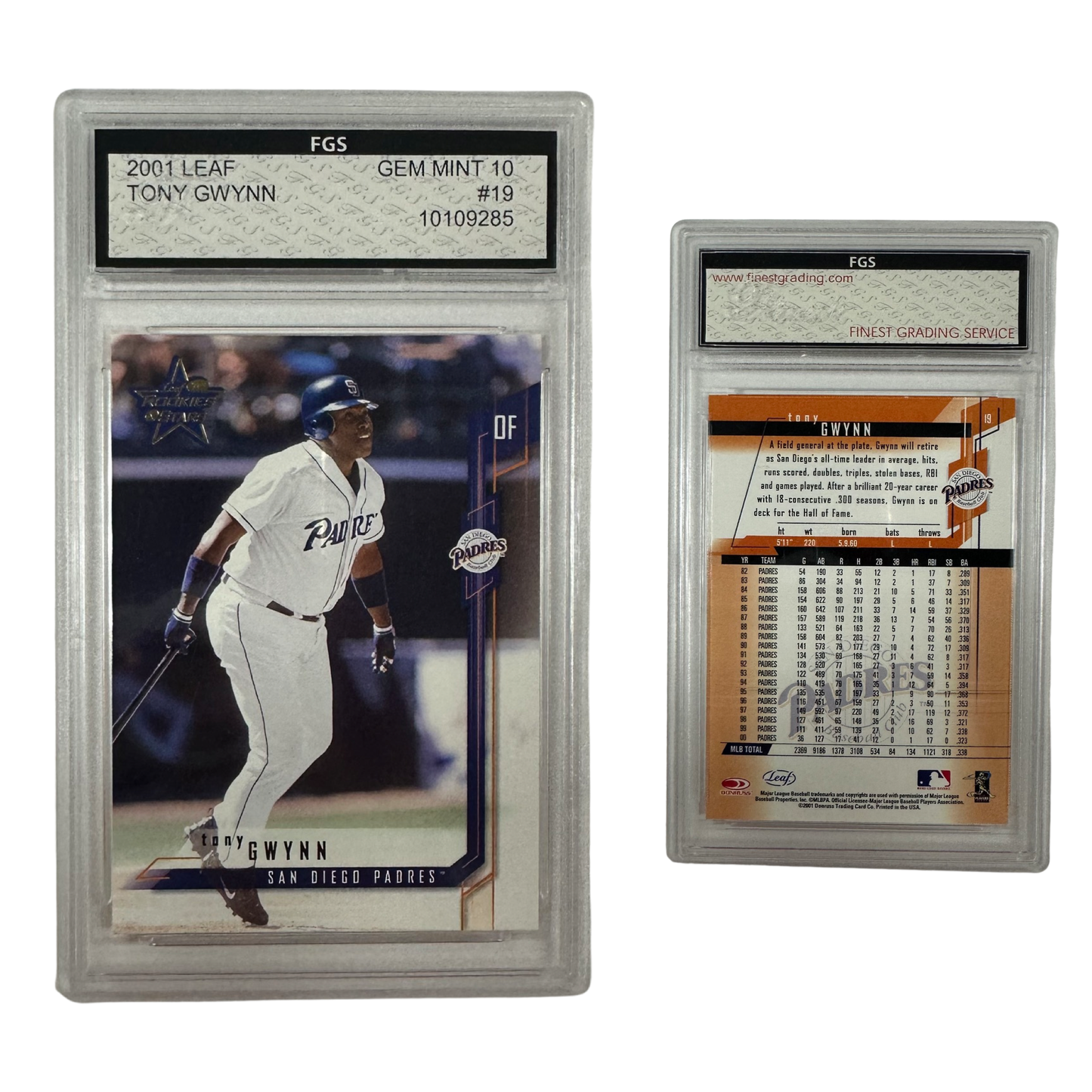 2001 Tony Gwynn Leaf Rookie Stars #19 FGS 10 GEM MINT