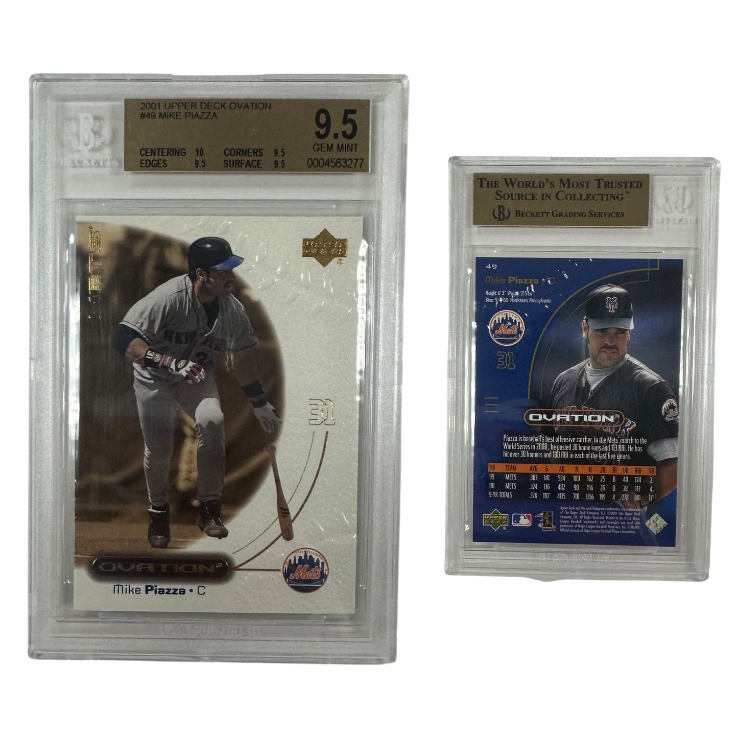 2001 Mike Piazza Upper Deck Ovation #49 Beckett 9.5 GEM MINT