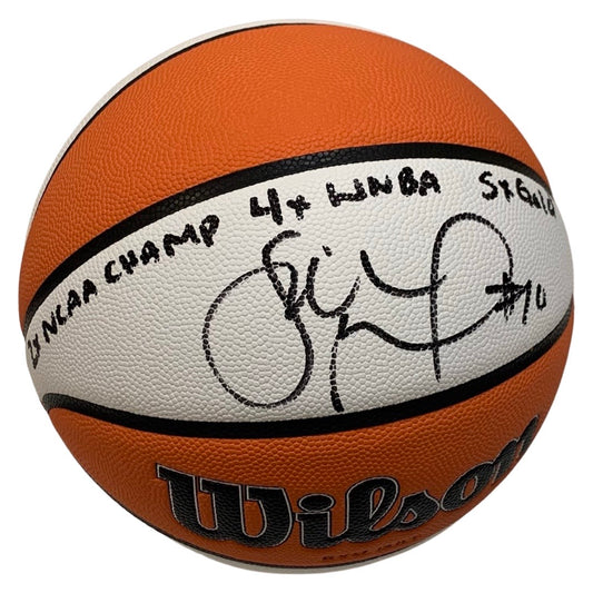 Sue Bird Autographed WNBA Wilson Official Game Ball Series Basketball “2x NCAA Champ, 4x WNBA Champ, 5x Gold” Inscriptions Steiner CX