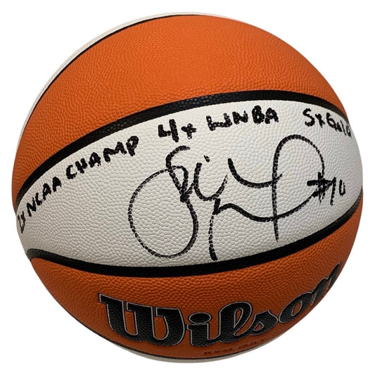 Sue Bird Autographed WNBA Wilson Official Game Ball Series Basketball 2x NCAA Champ, 4x WNBA Champ, 5x Gold Inscriptions Steiner CX