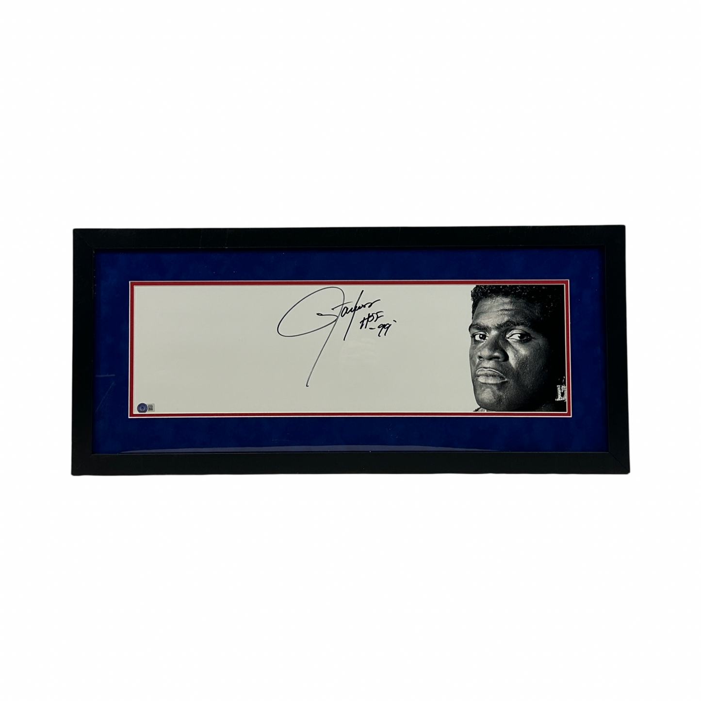 Lawrence Taylor Autographed New York Giants Framed 8x26 Beckett - "HOF 99"