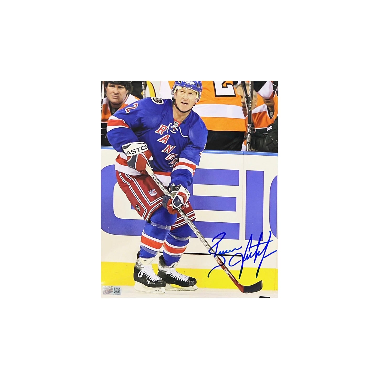 Brian Leetch Autographed New York Rangers Pass 8x10 Steiner CX