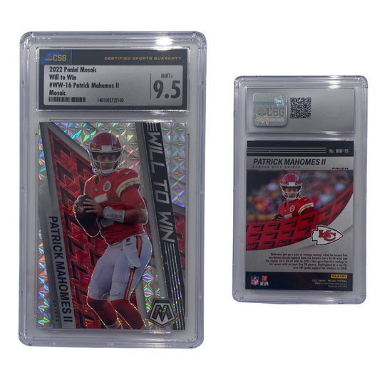 2022 Patrick Mahomes II Panini Mosaic Will To Win #WW-16 CSG 9.5 MINT+