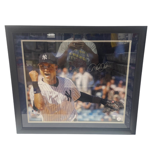 Derek Jeter Autographed New York Yankees Framed Fist Pump 20x24 Steiner/MLB