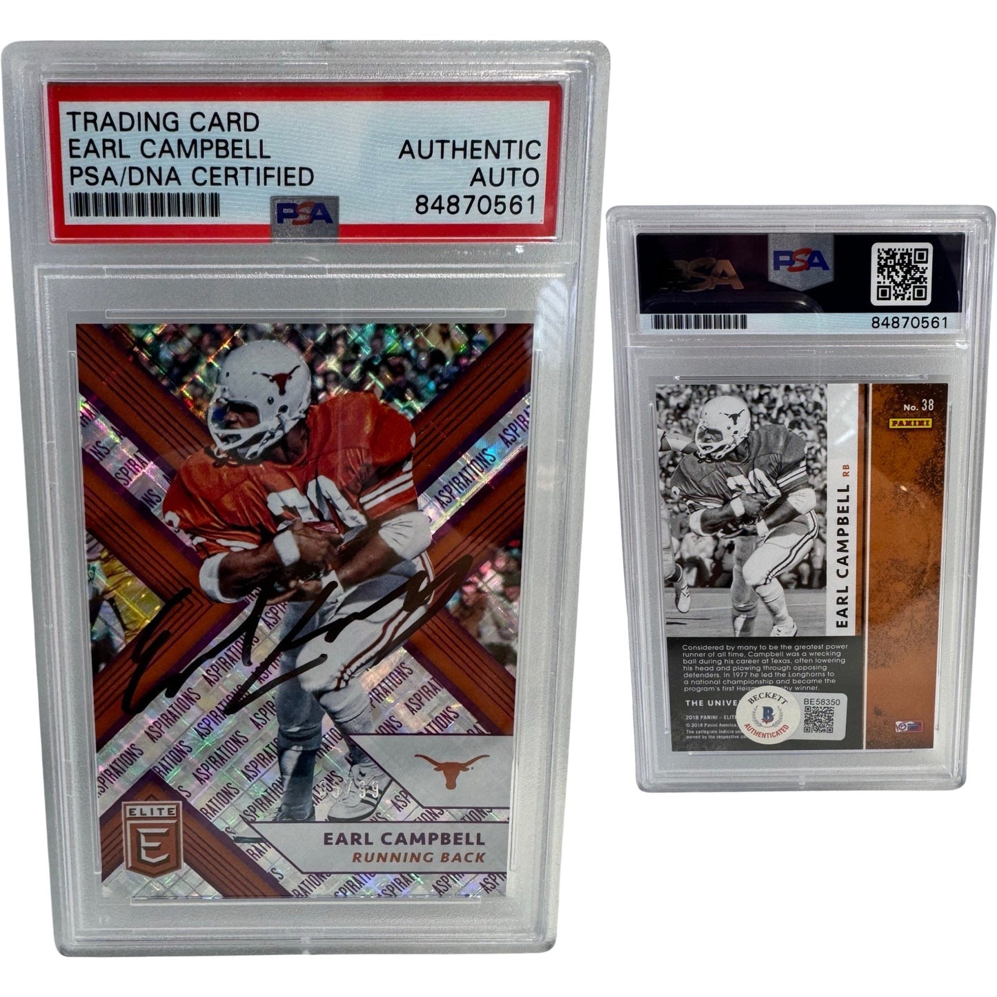 2018 Earl Campbell Autographed Panini Elite #38 PSA Auto Authentic
