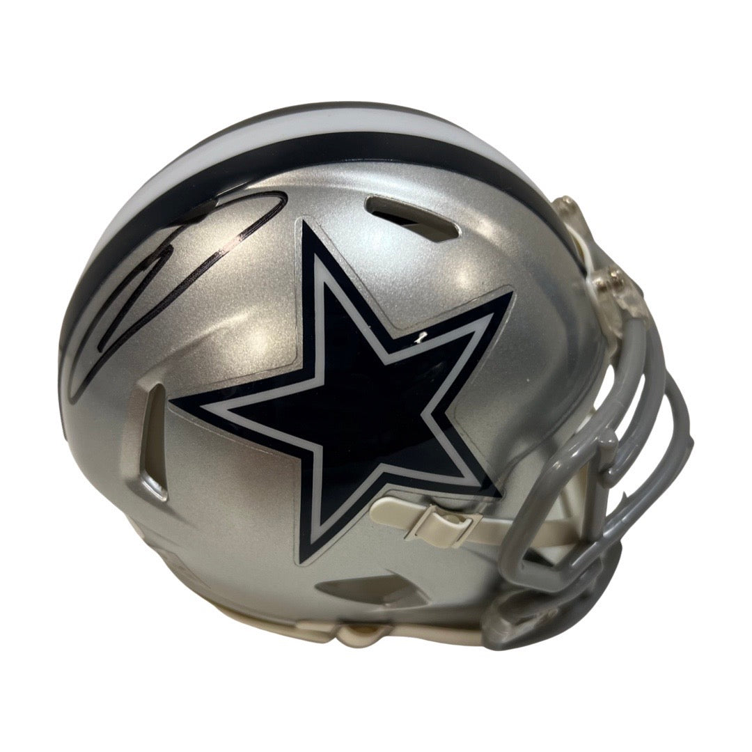 CeeDee Lamb Autographed Dallas Cowboys Speed Mini Helmet JSA