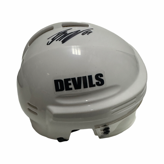 Jesper Bratt Autographed New Jersey Devils White Mini Helmet JSA COA