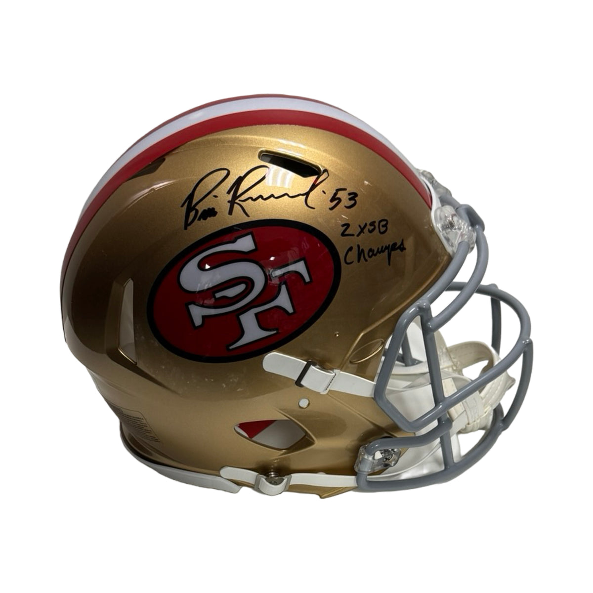 Bill Romanowski Autographed San Francisco 49ers Authentic Helmet Inscribed 2x SB Champs Beckett BAS
