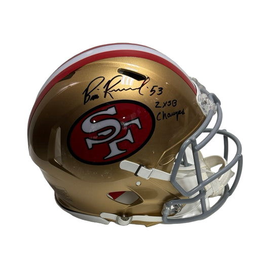 Bill Romanowski Autographed San Francisco 49ers Authentic Helmet Inscribed 2x SB Champs Beckett BAS