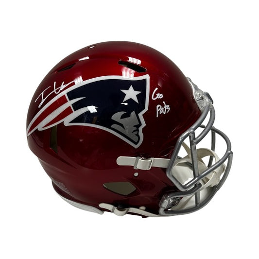 Josh Uche Autographed New England Patriots Flash Authentic Helmet Steiner CX