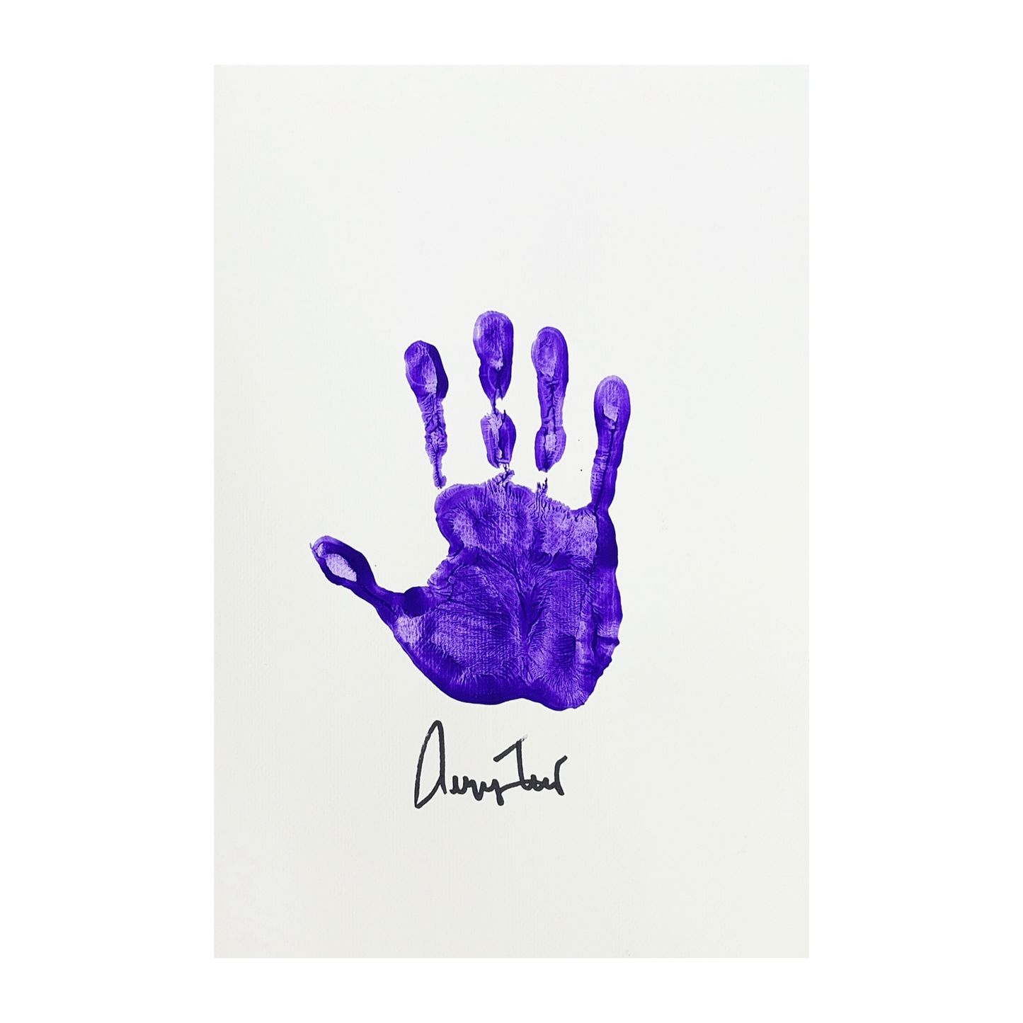 Jerry West Autographed Los Angeles Lakers Purple Handprint 11x14 Beckett