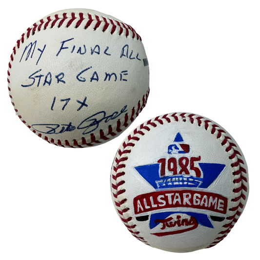 Pete Rose Autographed Lopa Painted 1985 All Star Game Logo OMLB “My Final All Star Game 17x” Inscription Beckett