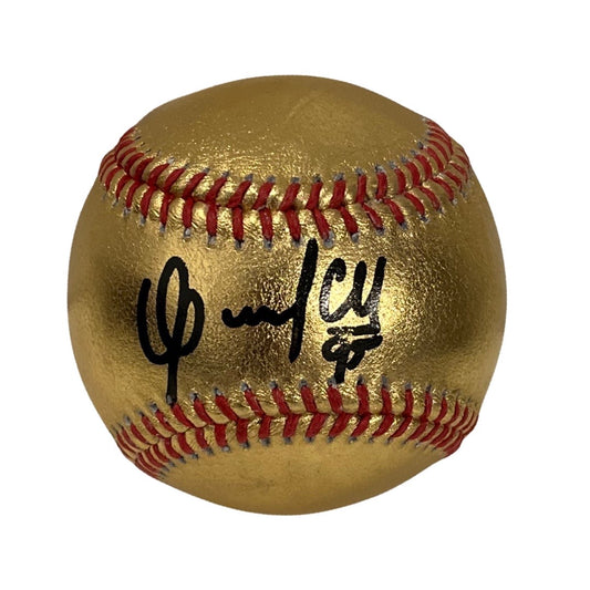 Oswaldo Cabrera Autographed New York Yankees Gold OMLB Steiner CX