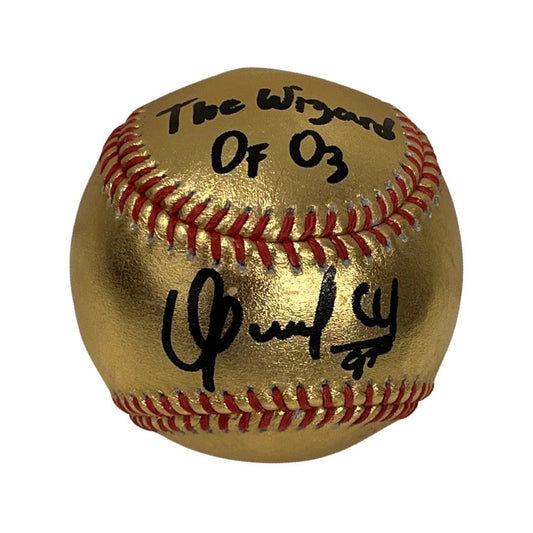 Oswaldo Cabrera Autographed New York Yankees Gold OMLB The Wizard of Oz Inscription Steiner CX
