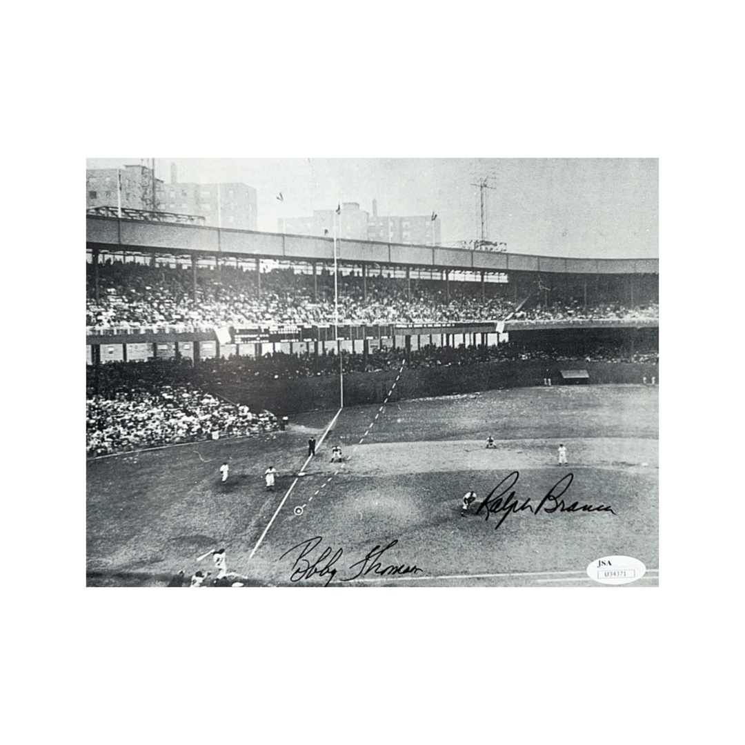 Bobby Thomson & Ralph Branca Autographed 8x10 JSA