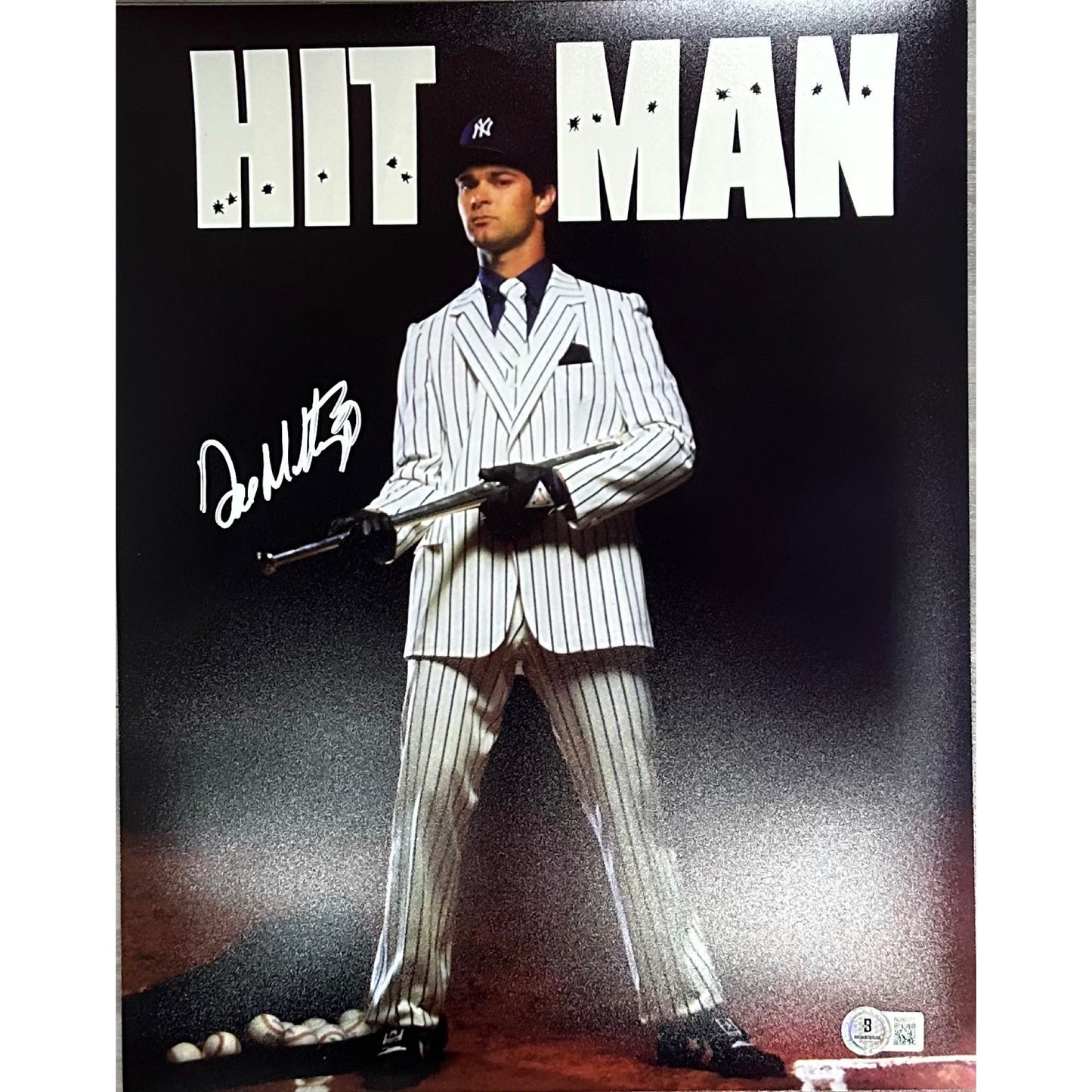 Don Mattingly New York Yankees Hitman 11x14 Beckett BAS