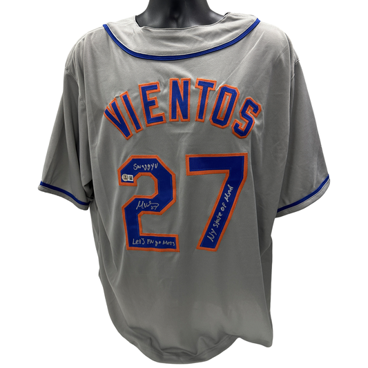 Mark Vientos Autographed New York Mets "NY State Of Mind, Swaggy V" Inscribed Grey Jersey Beckett