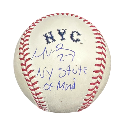Mark Vientos Autographed New York Mets "NY State Of Mind" Inscribed N.Y.C OMLB Beckett