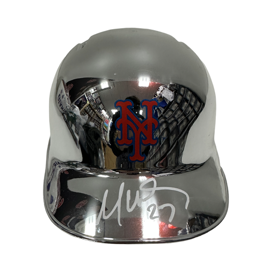 Mark Vientos Autographed New York Mets Chrome Mini Helmet Beckett