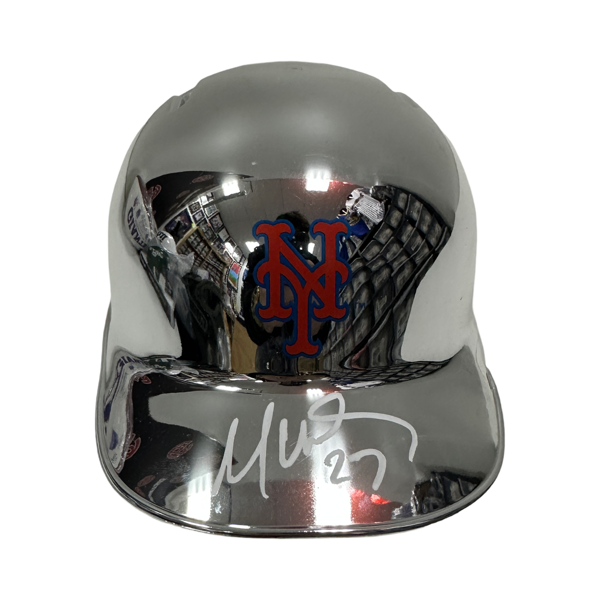Mark Vientos Autographed New York Mets Chrome Mini Helmet Beckett