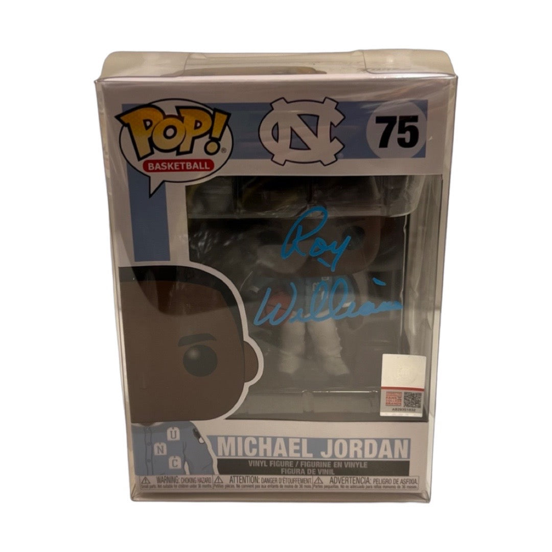Roy Williams Autographed University of North Carolina Tar Heels Michael Jordan Funko Pop Blue Ink Steiner CX