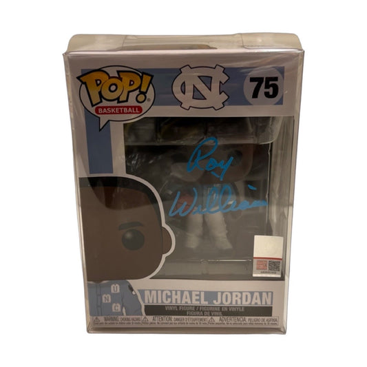 Roy Williams Autographed University of North Carolina Tar Heels Michael Jordan Funko Pop Blue Ink Steiner CX