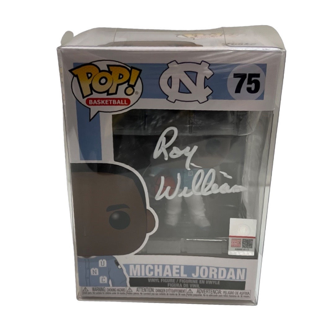 Roy Williams Autographed University of North Carolina Tar Heels Michael Jordan Funko Pop White Ink Steiner CX