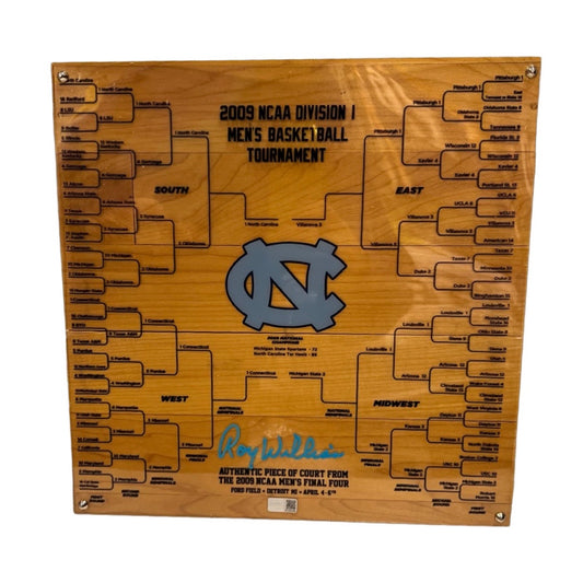 Roy Williams Autographed University of North Carolina Tar Heels 2009 NCAA Final Four Game Used 12x12 Floor Piece Steiner CX