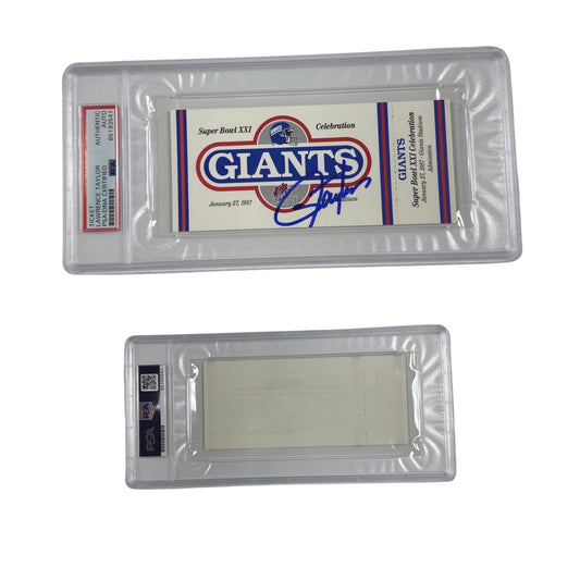 Lawrence Taylor Autographed New York Giants Super Bowl XXI Celebration Ticket PSA Auto Authentic