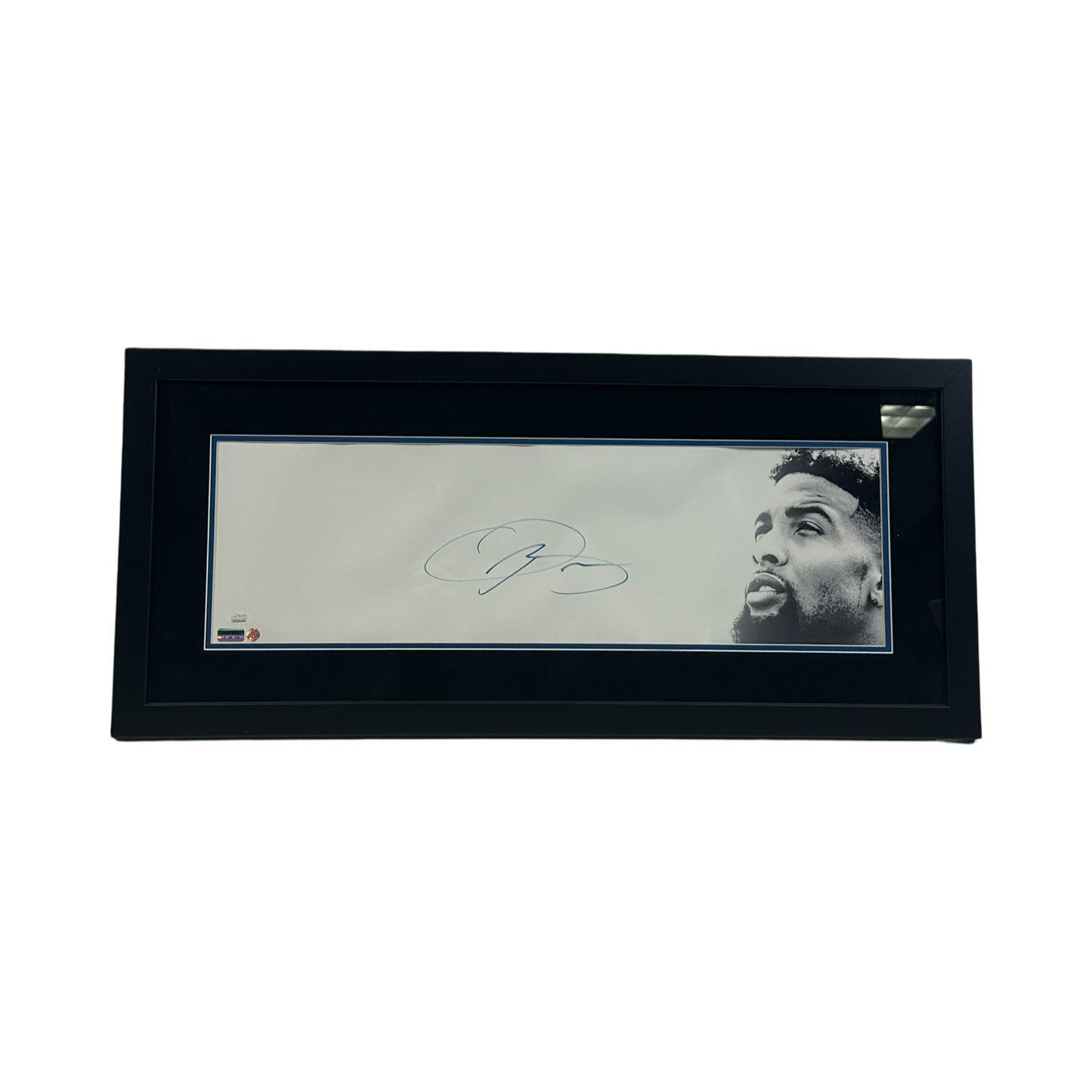 Odell Beckham Jr. Autographed New York Giants Framed 8x26 JSA - Black Suede