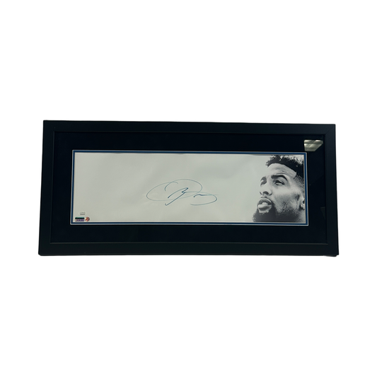 Odell Beckham Jr. Autographed New York Giants Framed 8x26 JSA - Black Suede