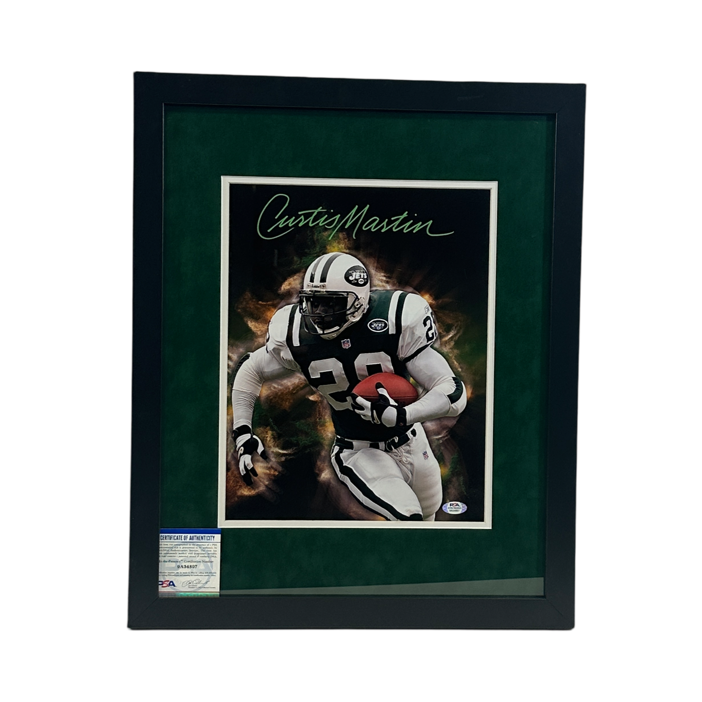 Curtis Martin Autographed New York Jets Edit 16x20 PSA - Framed