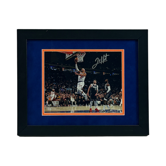 Josh Hart Autographed New York Knicks Layup 8x10 Fanatics - Framed