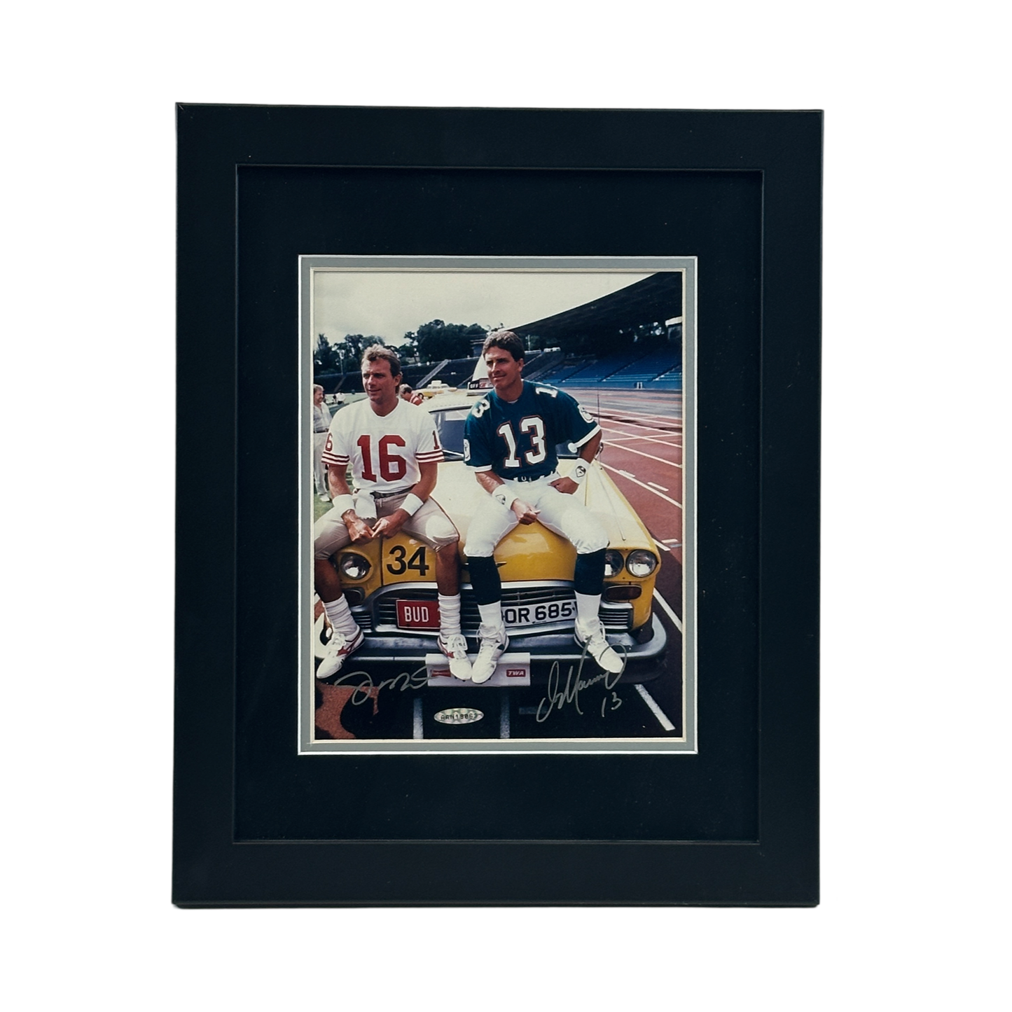 Dan Marino & Joe Montana Autographed Framed 8x10 Upper Deck