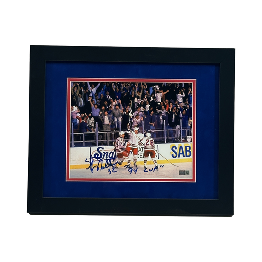 Stephane Matteau Autographed New York Rangers 8x10 "94 Cup" Inscription Steiner CX - Framed