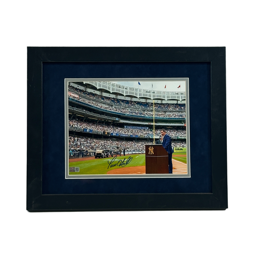 Paul O'Neill Autographed New York Yankees Retirement Speech Podium Framed 8x10 Steiner CX