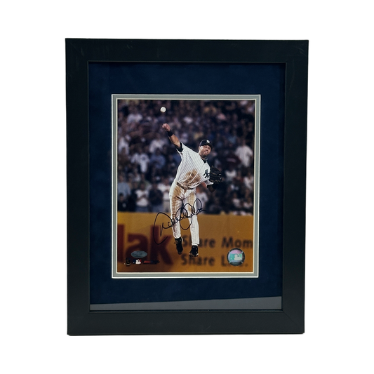 Derek Jeter Autographed New York Yankees Throw Framed 8x10 Steiner